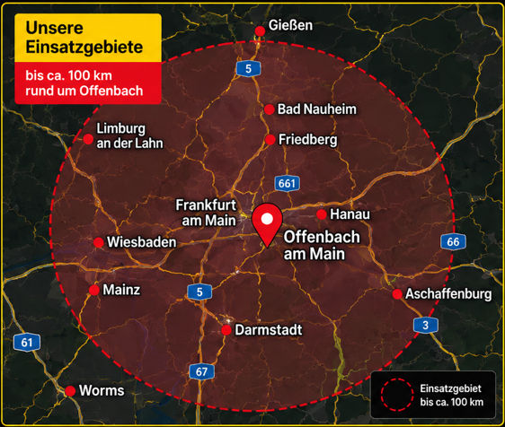 Einsatzgebiete Offenbach und Rhein-Main – M.A. Services24